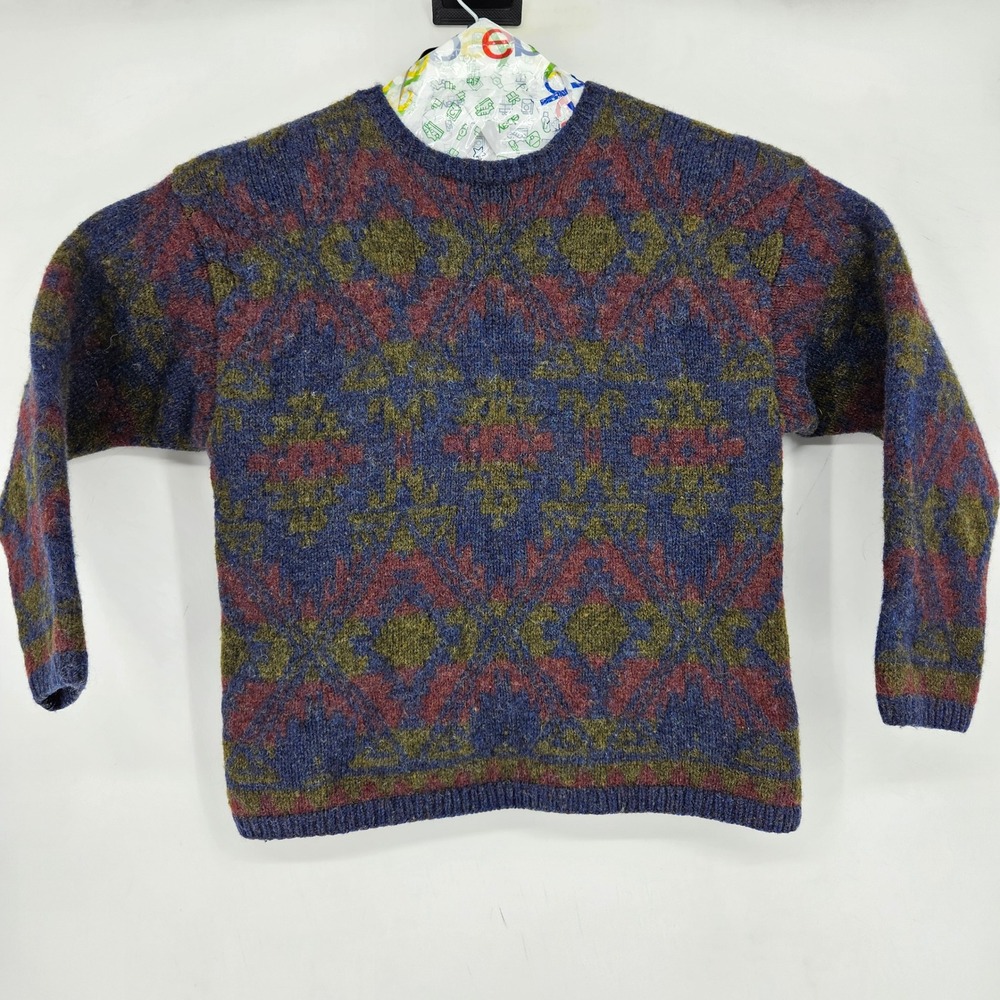 Vintage Eastern Mountain Sports Sweater Mens‎ Large Wool Long Sleeve Geometric